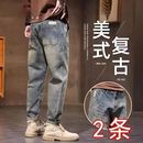 宽松直筒长裤 春秋款 2025新款 美式 子 男士 复古耐磨工作裤 休闲牛仔裤