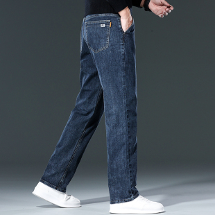 新款 耐磨劳保工作裤 蓝灰色牛仔裤 宽松直筒休闲长裤 子 男士 2025秋季