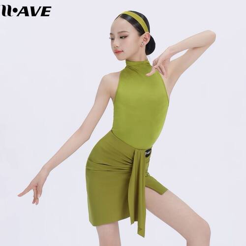 WAVE未午少儿分体拉丁舞服【高定独白】女童春夏短袖国标练习套装