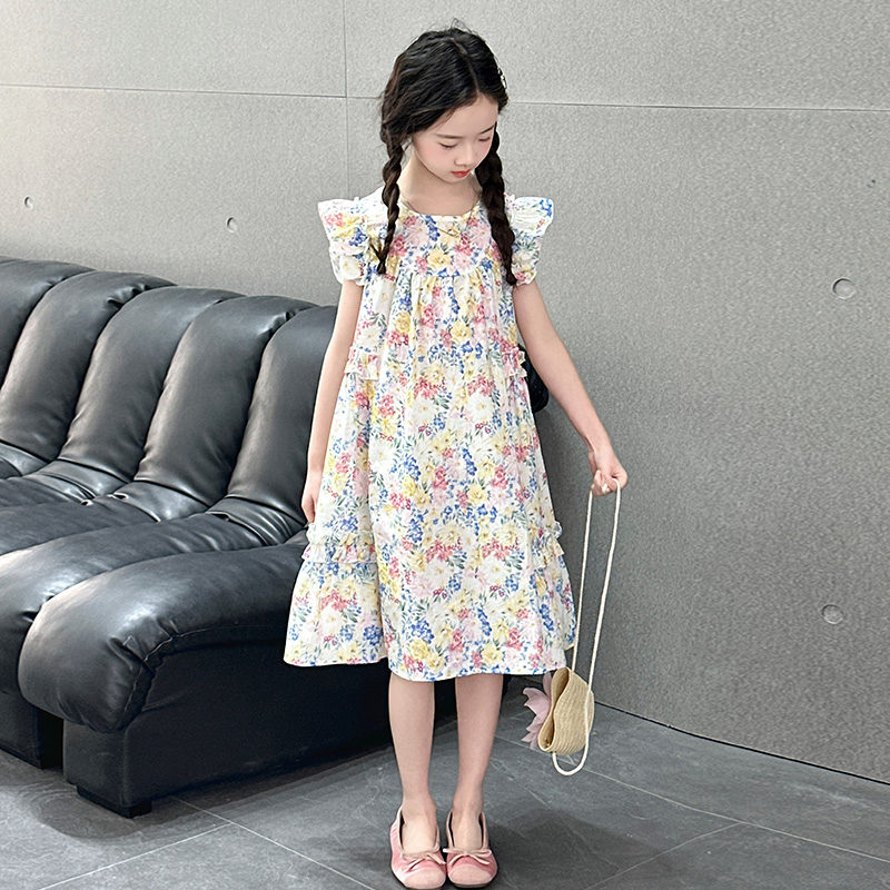 女童连衣裙夏季碎花裙子童装儿童休闲简约气质夏款超好看潮宝酷风