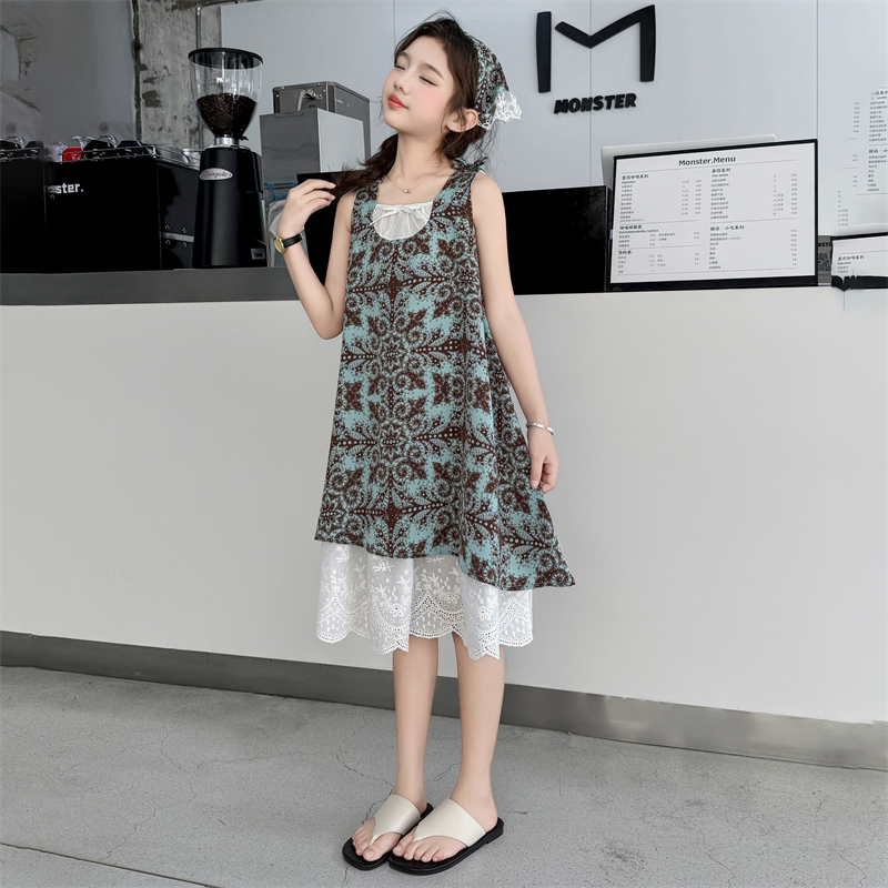 女童碎花裙连衣裙夏高端亲肤新品网红超仙韩范夏潮夏新潮童甜美