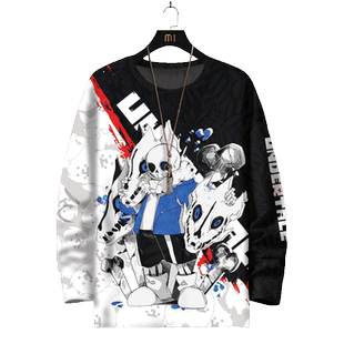 传说之下长袖T恤男秋季加绒动漫周边打底衫骷髅兄弟二次元衣服潮