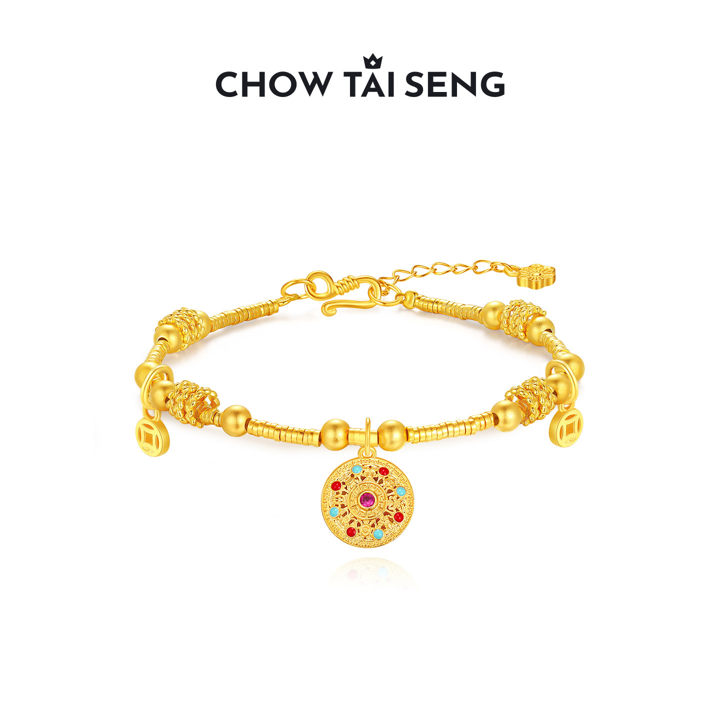 周大生八宝呈祥手链女款新中式高级感S925银饰品本命年礼物送女友