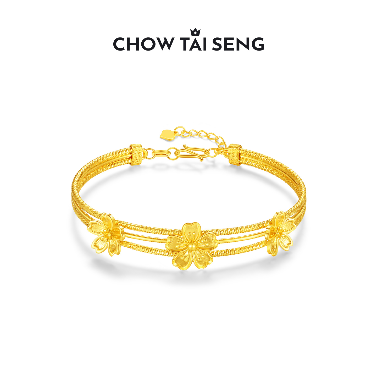 【周大生高定新款】璀璨樱花轻奢精致手镯高级感生日礼物送女友