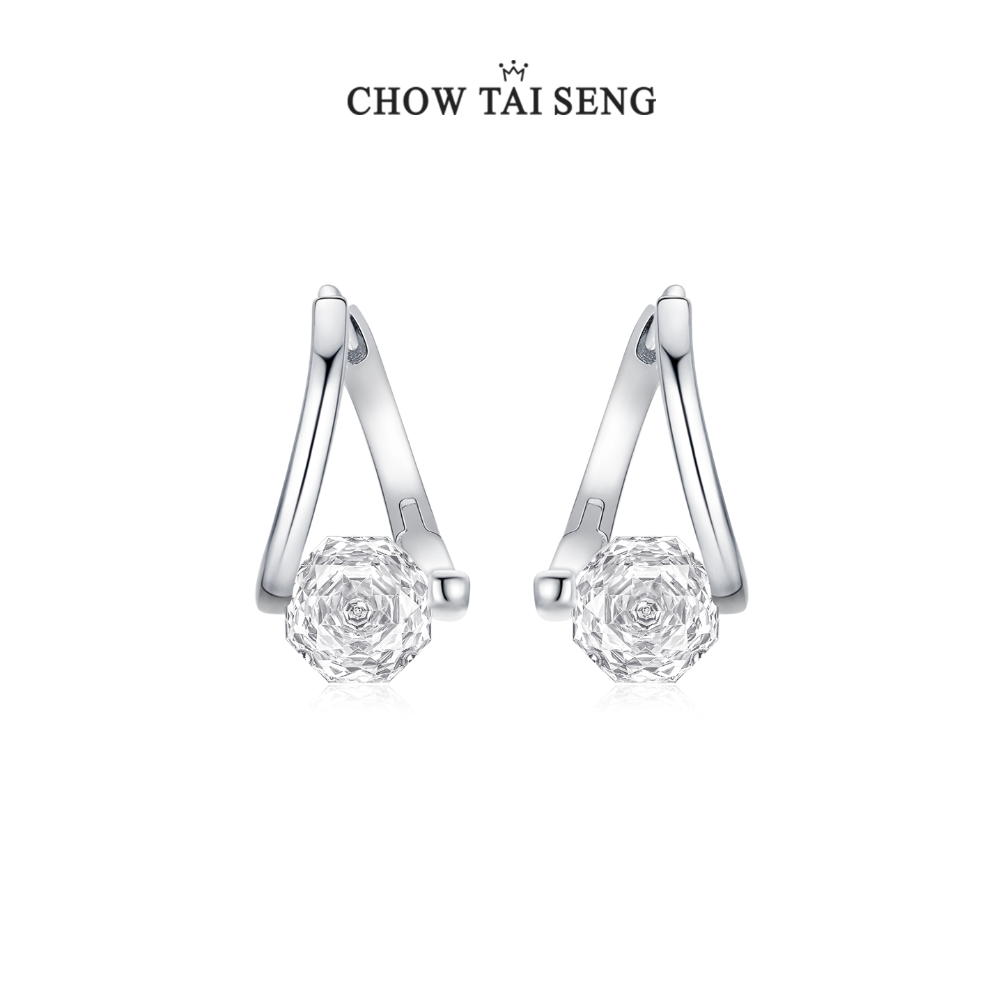 生日礼物周大生玫瑰耳钉女款纯银