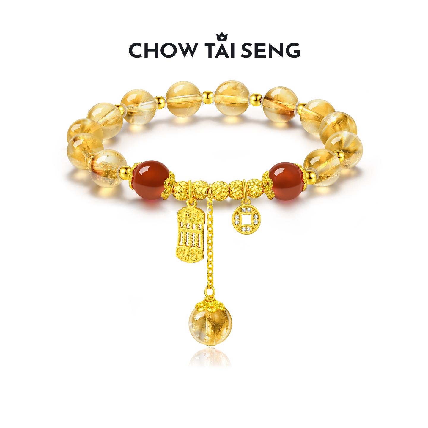 周大生黄水晶手串生日礼物送女生