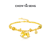 周大生马上有钱手链生肖马吊坠可爱百搭精致手饰品生日礼物送女友