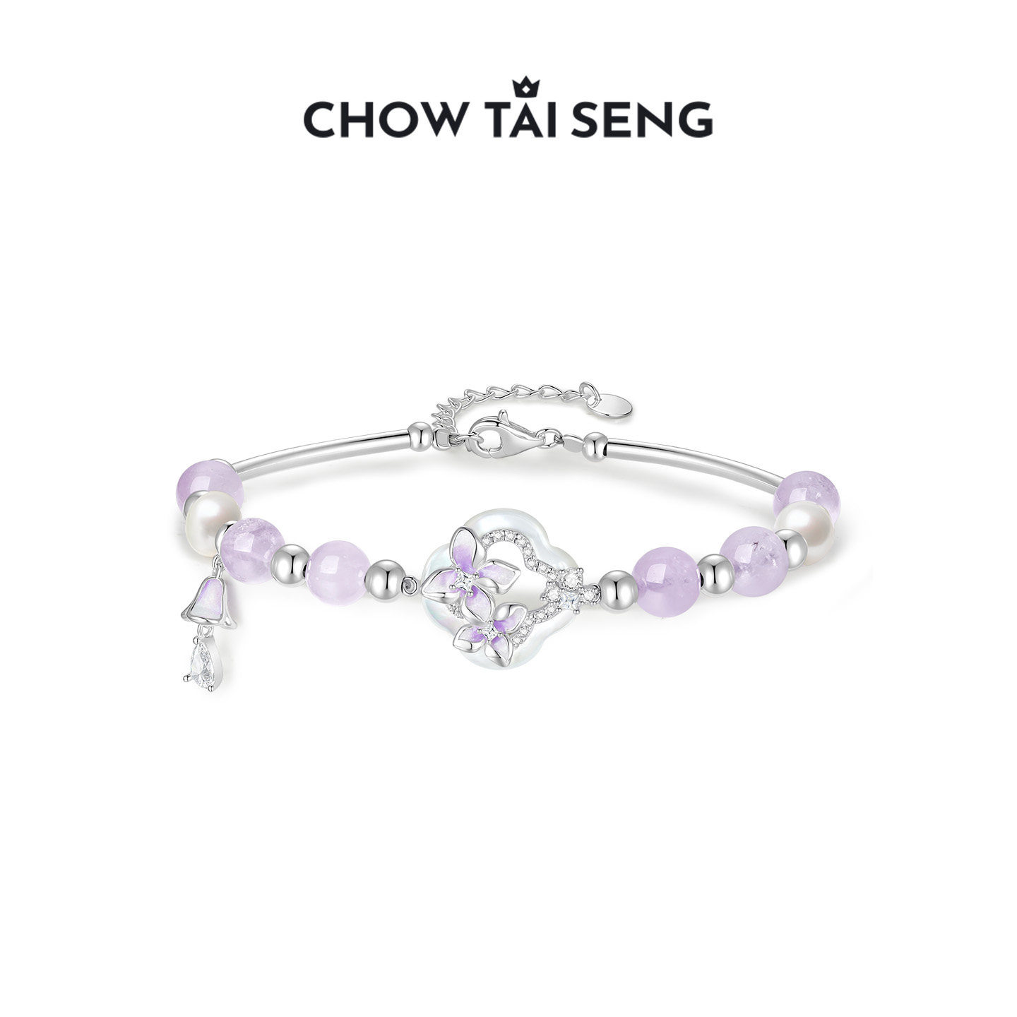 周大生东方紫藤系列手链S925国风新中式水晶手串款生日礼物送女友