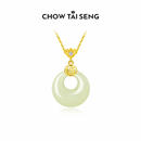 周大生福气平安扣项链女S925银玉髓吊坠轻奢本命年送妈妈新年礼物