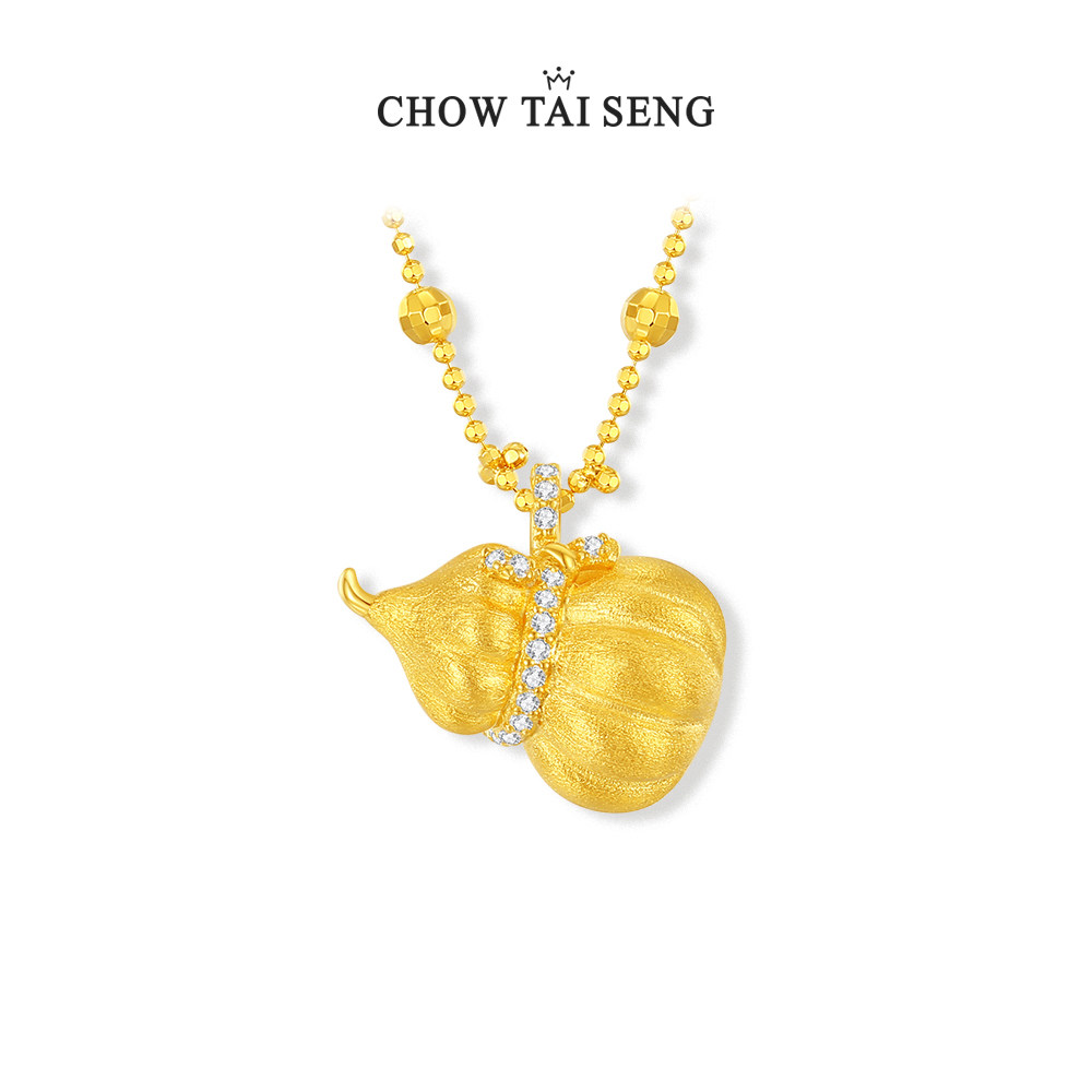 周大生福禄来财项链S925纯银葫芦本命年锁骨链国风生日礼物送女友