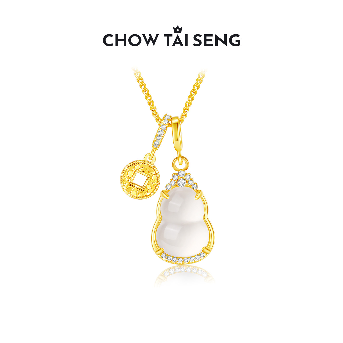 周大生玉髓葫芦项链女款S925纯银轻奢高级感本命年生日礼物送女友