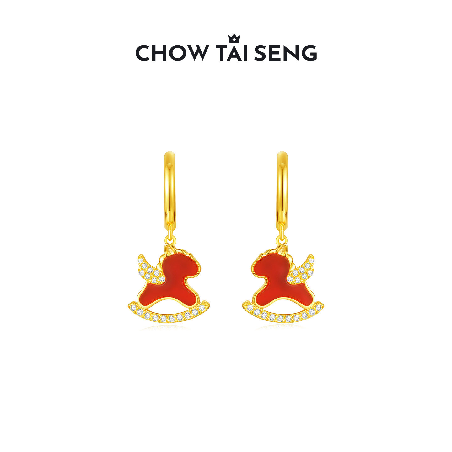 周大生红运小马耳环925纯银轻奢高级感耳钉生日礼物送女友,饰品/流行首饰/时尚饰品新,耳环,淘宝优惠券,粉丝福利购,淘宝优惠卷