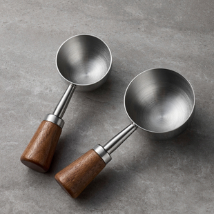 米立风物咖啡量勺奶粉定量勺胡桃木柄面 面粉勺烘焙称量勺蛋白粉