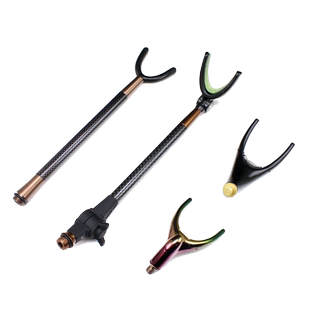 碳素伸缩后挂配件不锈钢竿挂天线炮台架 鱼竿支架头防滑大V头夜光