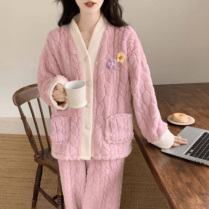 【强烈推荐】珊瑚绒睡衣女秋冬季2025年新款法兰绒甜美可外穿套装,运动/瑜伽/健身/球迷用品,情侣装泳衣,淘宝优惠券,粉丝福利购,淘宝优惠卷