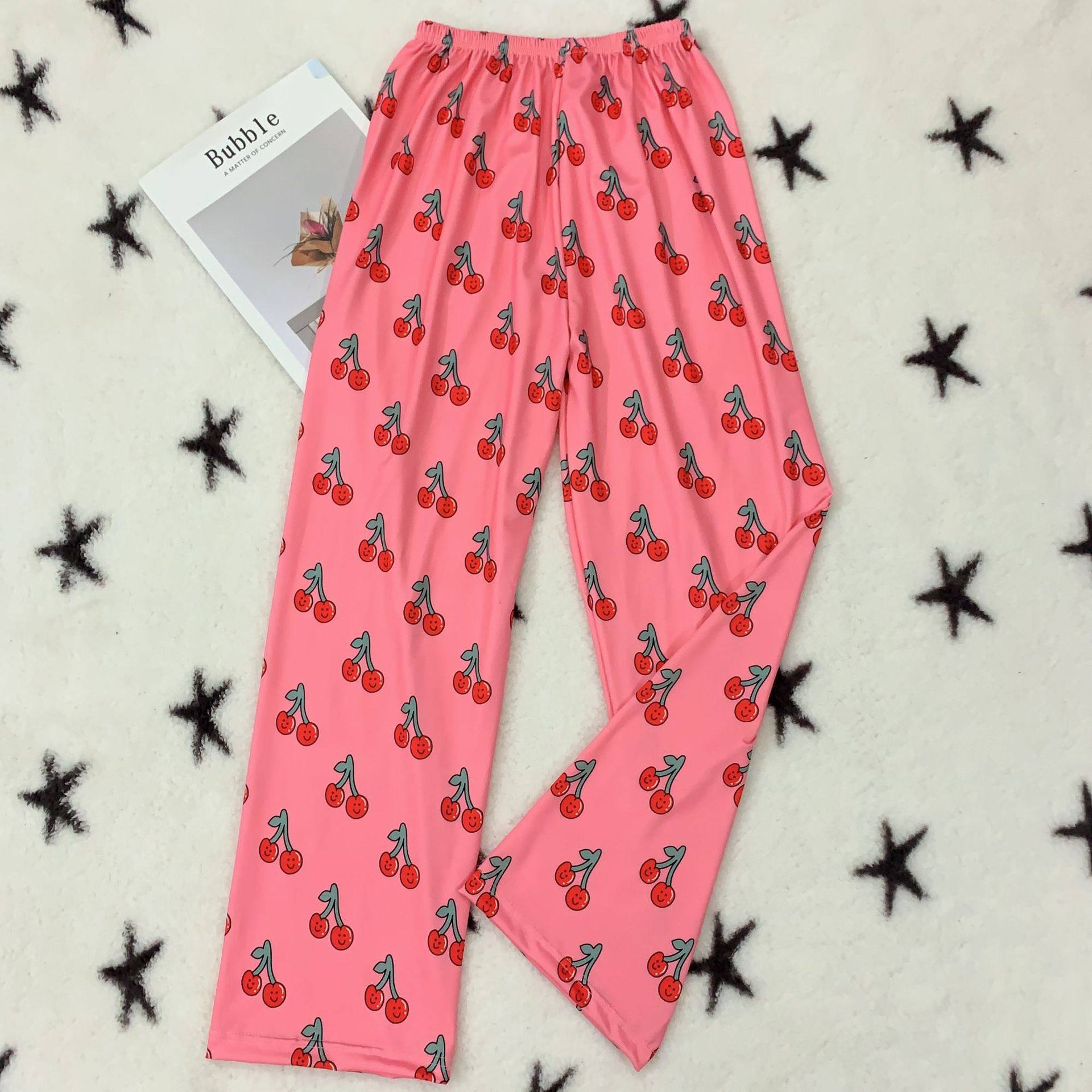 遛弯裤碎花樱桃睡裤女百搭春秋冬季宽松居家长裤休闲可外穿家居裤,运动/瑜伽/健身/球迷用品,情侣装泳衣,淘宝优惠券,粉丝福利购,淘宝优惠卷