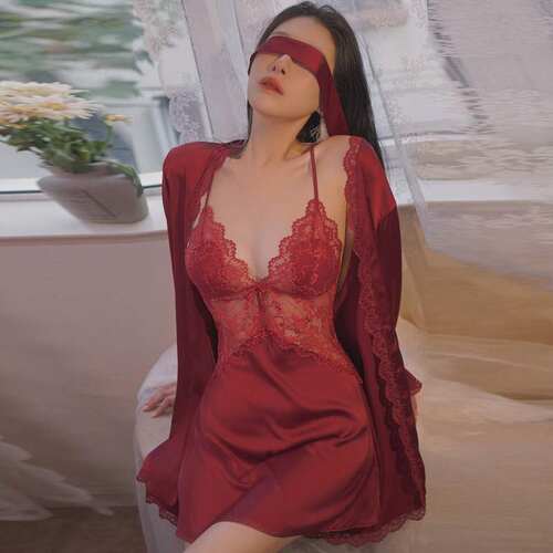 带胸垫性感睡衣女春夏款2025性感风睡裙舒适吊带裙居家服睡袍套装