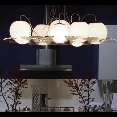 意大利Luce Orizzontale设计师款岛台吧台灯餐桌玻璃长条餐厅吊灯