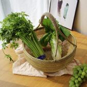 精品竹篮手工圆篮子手工竹编织手提菜篮收纳筐鸡蛋篮水果家用竹筐