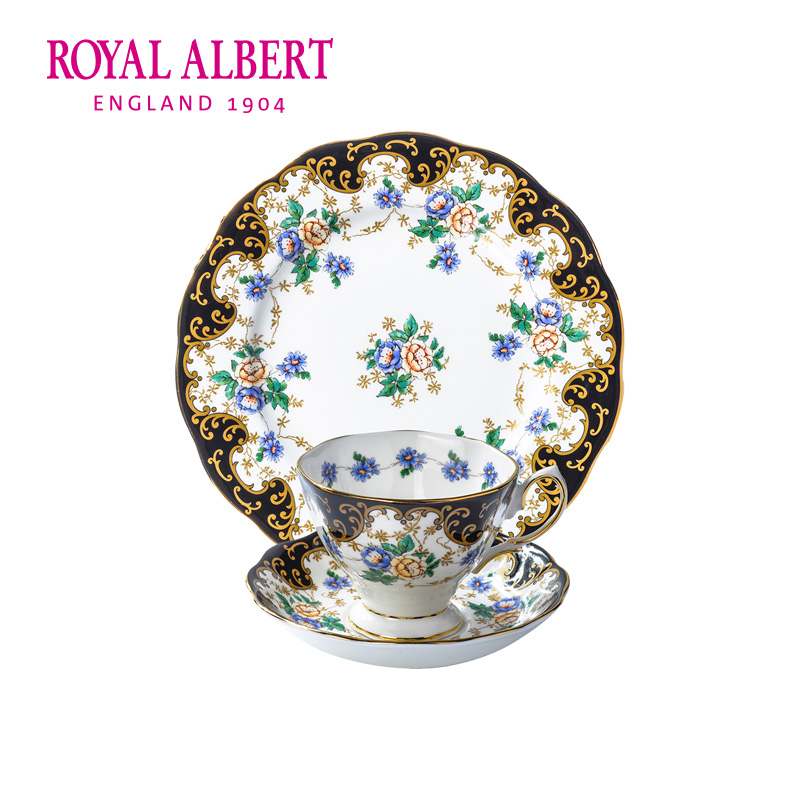 Royal Albert阿尔伯特百年系列骨瓷咖啡杯碟三件套英式小奢华