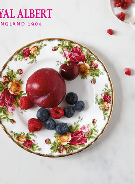 Royal Albert皇家阿尔伯特老镇玫瑰骨瓷餐盘子水果盘点心盘欧式