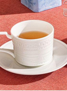 WEDGWOOD威基伍德意大利浮雕咖啡杯碟骨瓷下午茶杯碟马克杯礼盒