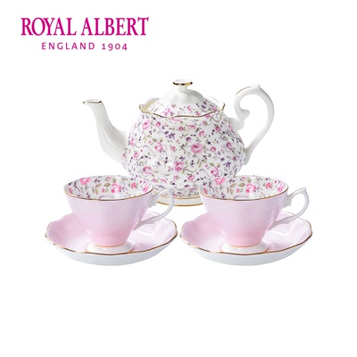 Royal Albert阿尔伯特骨瓷英式茶壶茶杯套装一壶两杯两碟礼盒