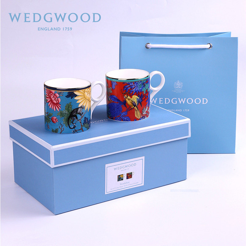 WEDGWOOD威基伍德马克杯漫游美境骨瓷水杯子咖啡杯心形礼盒新婚礼