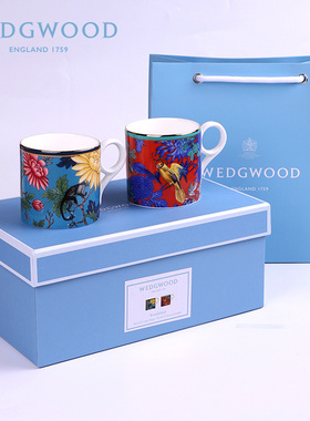 WEDGWOOD威基伍德马克杯漫游美境骨瓷水杯子咖啡杯心形礼盒新婚礼