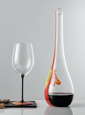 Riedel醴铎生肖系列狗年纪念版分酒器手工醒酒器红橙色奥地利进口