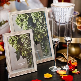 WEDGWOOD威基伍德VeraWang香槟杯王薇薇真爱相随相框高脚杯结婚礼