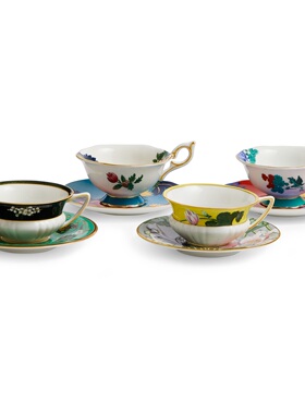 WEDGWOOD威基伍德漫游美境茶杯碟骨瓷杯碟欧式小奢华咖啡杯碟礼盒