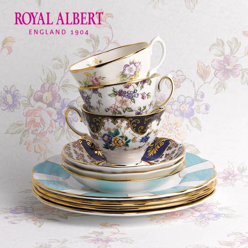 Royal Albert阿尔伯特百年系列骨瓷茶杯/咖啡杯碟三件套英式 礼盒