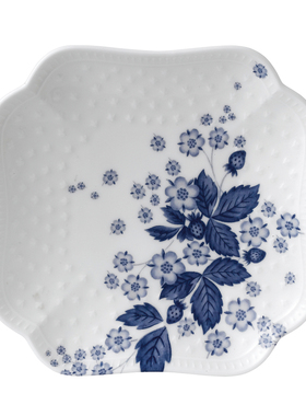 WEDGWOOD威基伍德靛蓝草莓中式小餐盘骨瓷盘子菜盘家用餐具礼盒