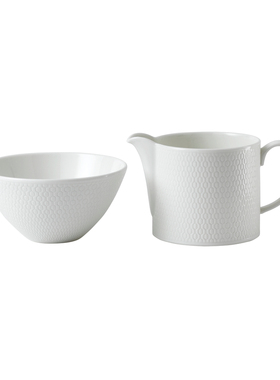 WEDGWOOD威基伍德几何糖碗奶盅两件套欧式骨瓷咖啡具带手柄奶罐