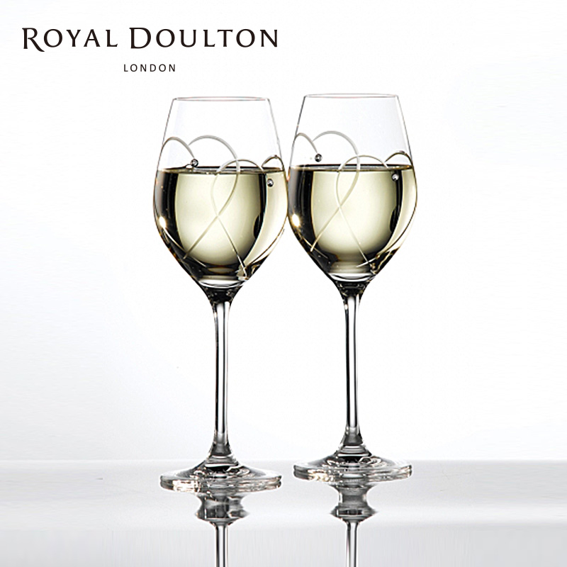 RoyalDoulton皇家道尔顿约定红酒杯水晶玻璃葡萄酒香槟杯礼盒一对