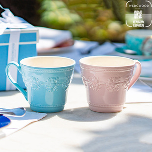 WEDGWOOD威基伍德欢愉假日树莓陶瓷情侣咖啡对杯马克水杯结婚礼盒