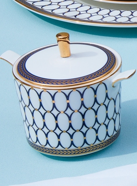 WEDGWOOD威基伍德金粉年华带盖骨瓷糖缸欧式咖啡糖罐家用带盖礼盒