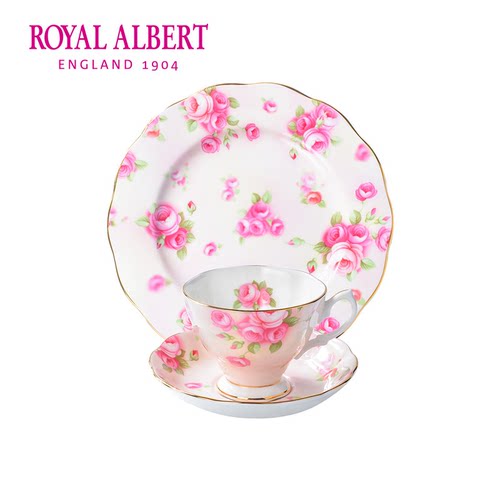Royal Albert阿尔伯特百年系列骨瓷咖啡杯碟三件套装英式茶杯