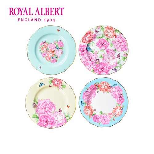 Royal Albert阿尔伯特米兰达联名款骨瓷餐盘平盘点心盘四件套