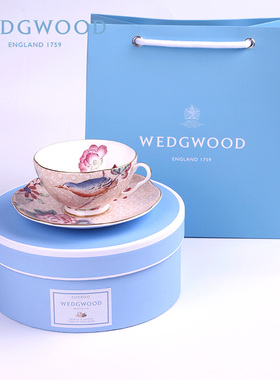 WEDGWOOD威基伍德杜鹃骨瓷咖啡杯碟套装下午茶杯碟欧式一壶两杯碟