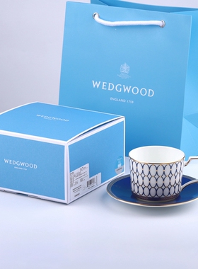 WEDGWOOD威基伍德金粉年华骨瓷咖啡杯茶具2杯2碟欧式下午茶礼盒