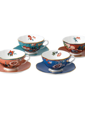 WEDGWOOD威基伍德嫣红牡丹骨瓷茶咖啡杯碟下午茶欧式礼盒套装送礼