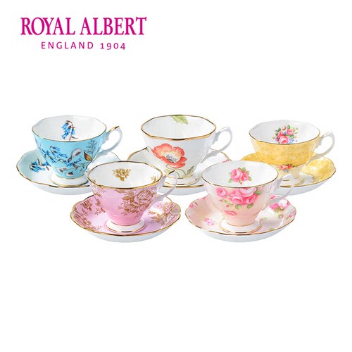 Royal Albert阿尔伯特 百年系列咖啡杯碟五件礼盒装英式茶具
