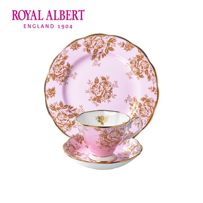 Royal Albert阿尔伯特百年系列骨瓷咖啡杯碟三件套欧式小奢华