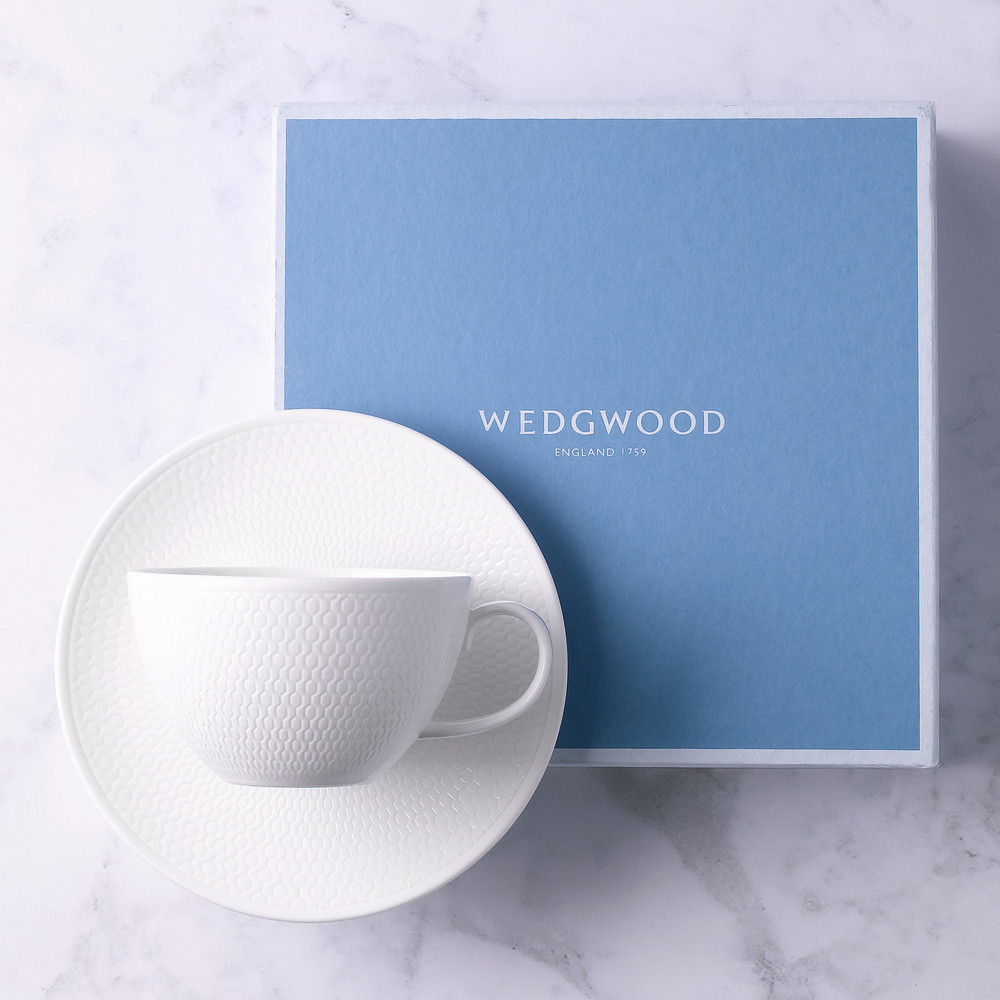 WEDGWOOD威基伍德几何骨瓷咖啡杯碟茶具套装纯色下午茶原装礼盒