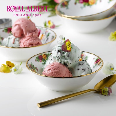 Royal Albert阿尔伯特老镇玫瑰 骨瓷餐碗米饭碗沙拉碗麦片碗