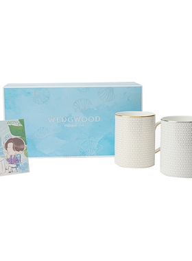 WEDGWOOD威基伍德金色几何骨瓷马克杯咖啡杯欧式水杯杯子茶杯家用