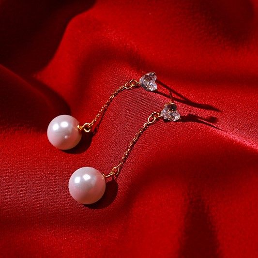 真多麻灰珠爱心锆石耳钉轻奢长款简约,饰品/流行首饰/时尚饰品新,银饰耳饰,淘宝优惠券,粉丝福利购,淘宝优惠卷