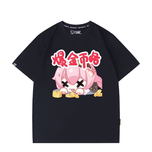 虚拟主播vtuber永雏塔菲周边短袖T恤男女夏季纯棉衣服二次元痛衣